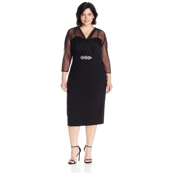 Alex Evenings Embellished Illusion Sheath Dress 24 NWT - Picture 1 of 8